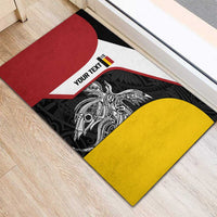 Personalised PNG Madang Province Rubber Doormat Bird of Paradise Tattoo Flag Motif - Polynesian Pride