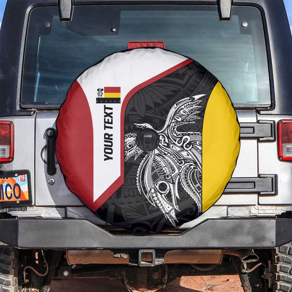 Personalised PNG Madang Province Spare Tire Cover Bird of Paradise Tattoo Flag Motif - Polynesian Pride