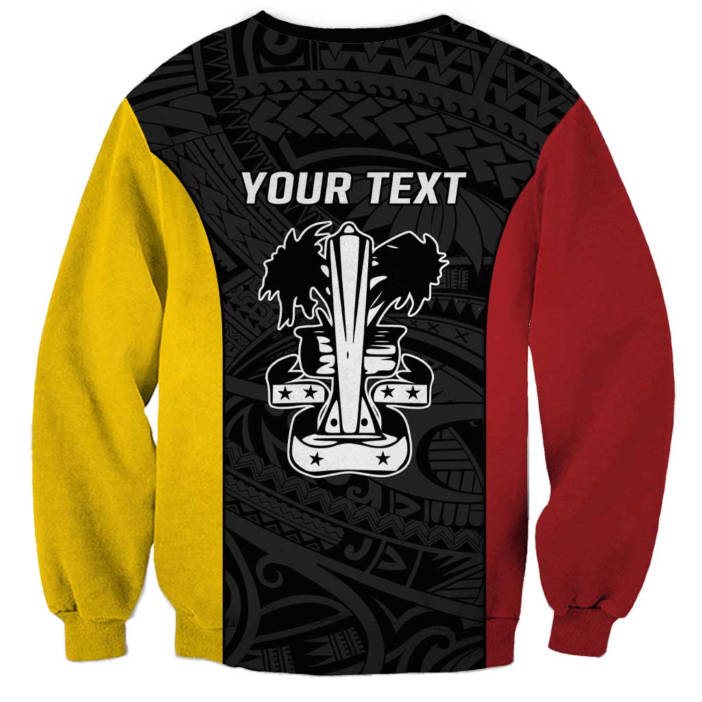 Personalised PNG Madang Province Sweatshirt Bird of Paradise Tattoo Flag Motif - Polynesian Pride
