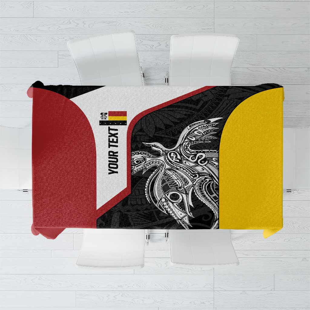 Personalised PNG Madang Province Tablecloth Bird of Paradise Tattoo Flag Motif LT9 Yellow - Polynesian Pride