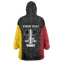 Personalised PNG Madang Province Wearable Blanket Hoodie Bird of Paradise Tattoo Flag Motif - Polynesian Pride