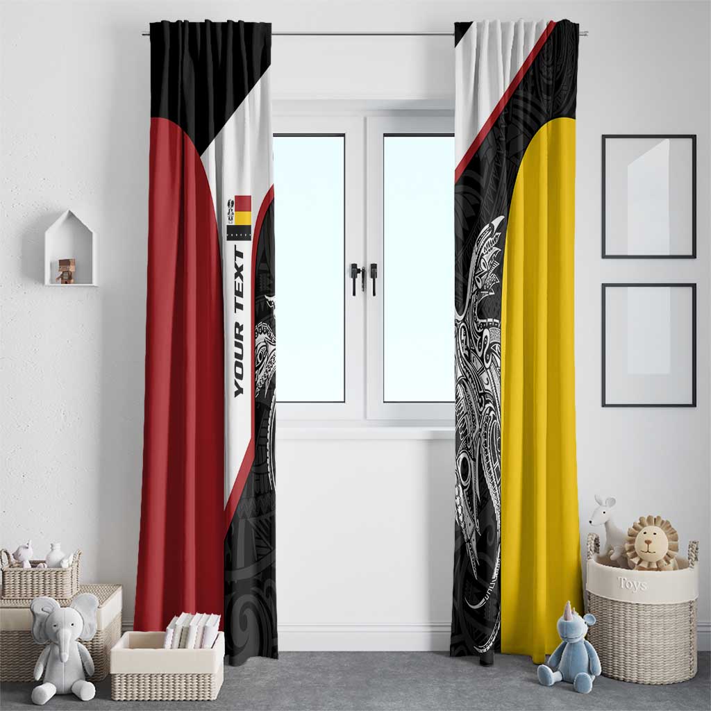 Personalised PNG Madang Province Window Curtain Bird of Paradise Tattoo Flag Motif - Polynesian Pride