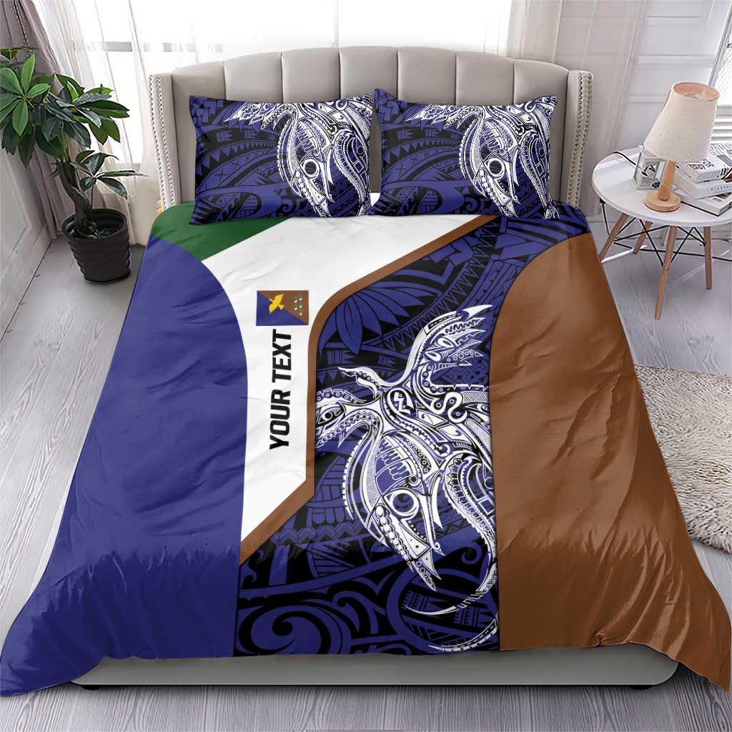 Personalised PNG Manus Province Bedding Set Bird of Paradise Tattoo Flag Motif - Polynesian Pride