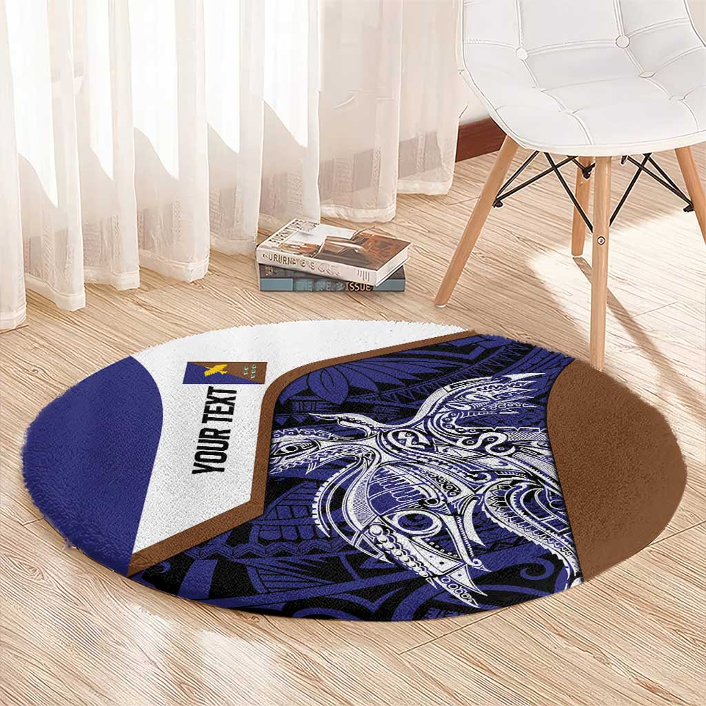 Personalised PNG Manus Province Round Carpet Bird of Paradise Tattoo Flag Motif LT9 - Polynesian Pride