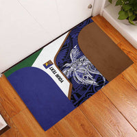 Personalised PNG Manus Province Rubber Doormat Bird of Paradise Tattoo Flag Motif - Polynesian Pride