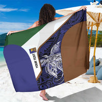 Personalised PNG Manus Province Sarong Bird of Paradise Tattoo Flag Motif LT9 One Size 44 x 66 inches Blue - Polynesian Pride