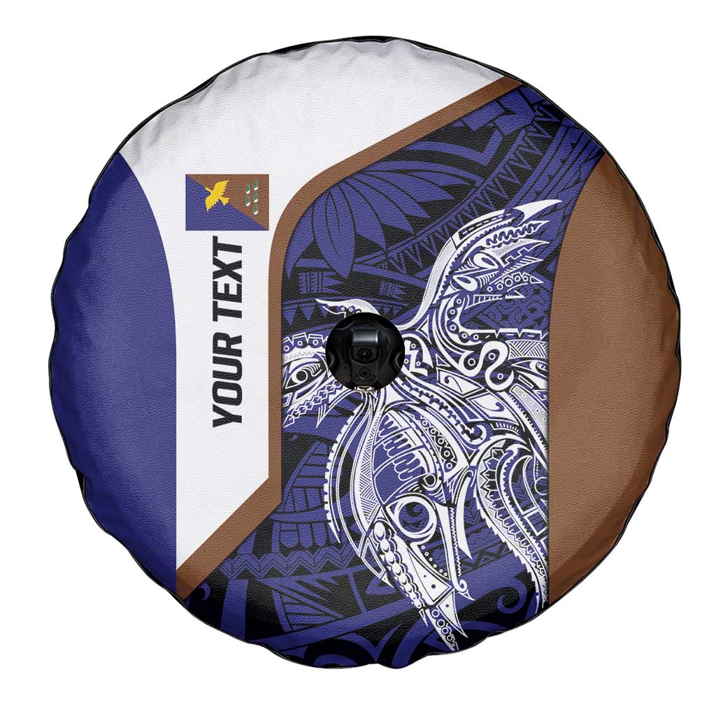 Personalised PNG Manus Province Spare Tire Cover Bird of Paradise Tattoo Flag Motif - Polynesian Pride