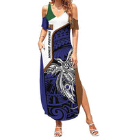 Personalised PNG Manus Province Summer Maxi Dress Bird of Paradise Tattoo Flag Motif - Polynesian Pride