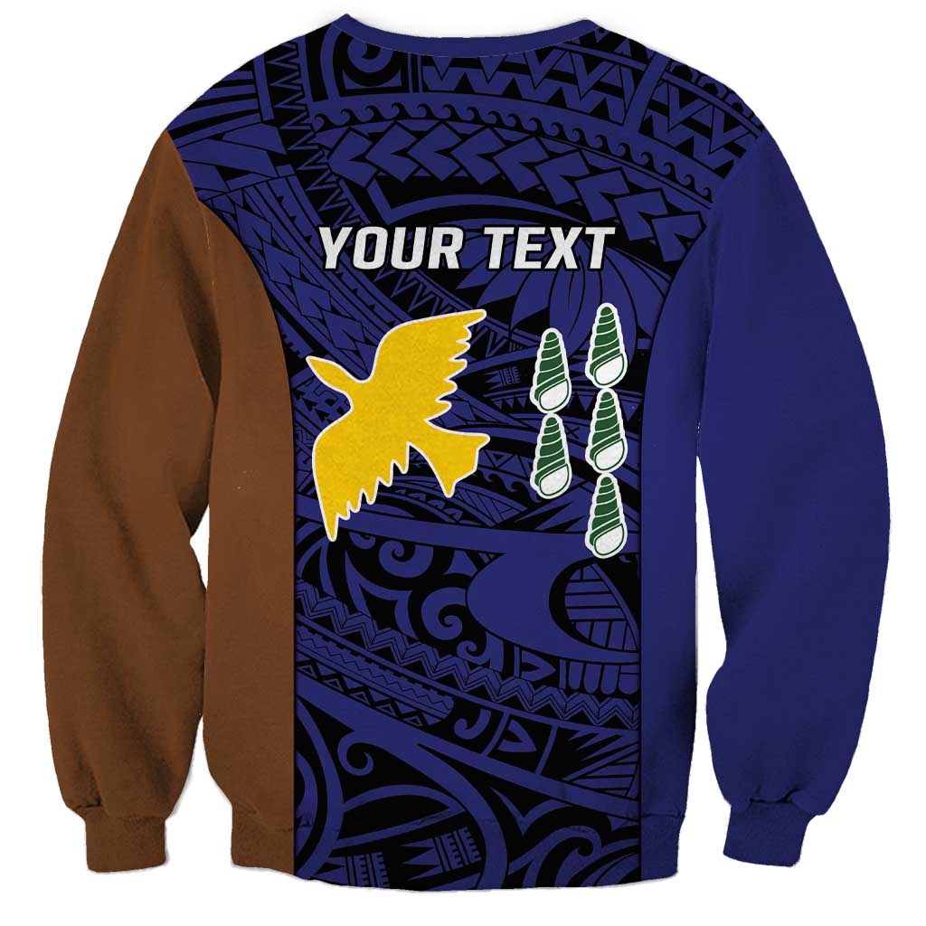 Personalised PNG Manus Province Sweatshirt Bird of Paradise Tattoo Flag Motif - Polynesian Pride