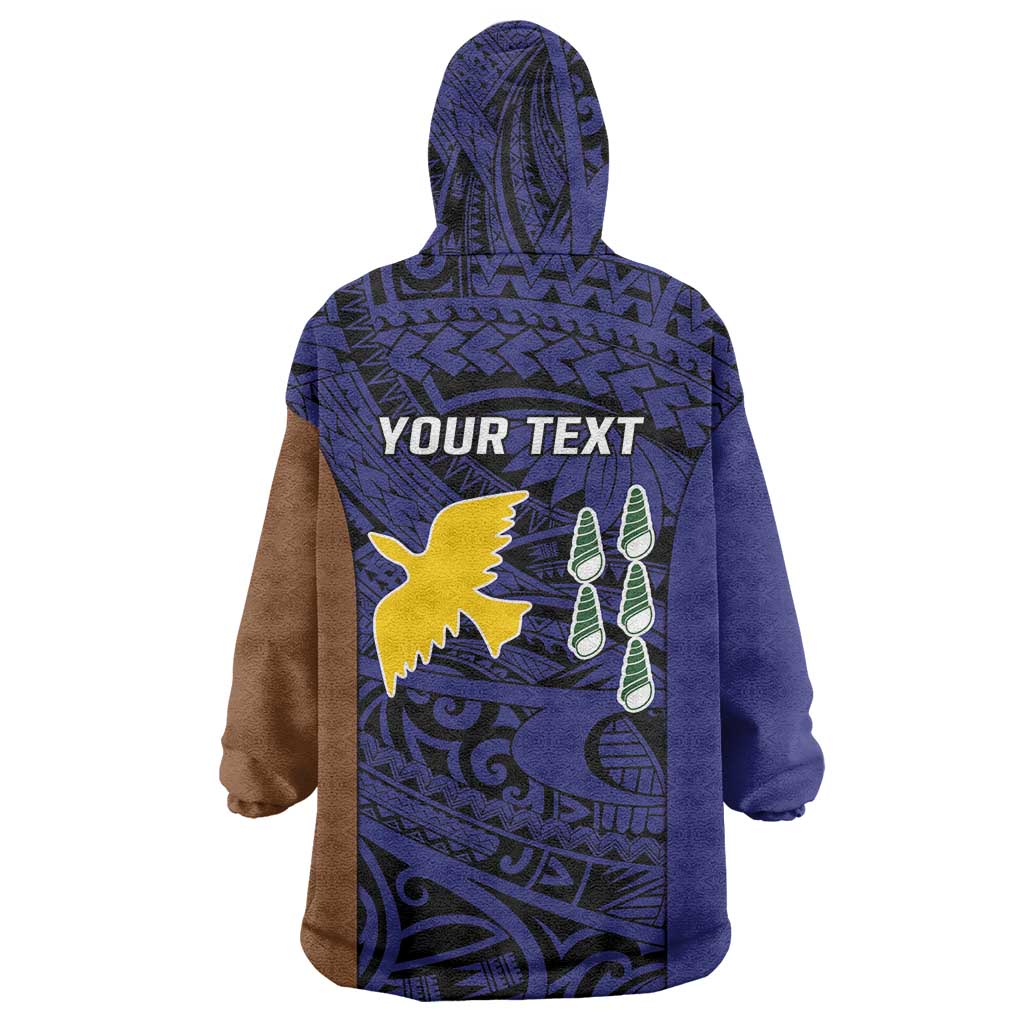 Personalised PNG Manus Province Wearable Blanket Hoodie Bird of Paradise Tattoo Flag Motif - Polynesian Pride
