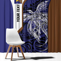Personalised PNG Manus Province Window Curtain Bird of Paradise Tattoo Flag Motif LT9 - Polynesian Pride