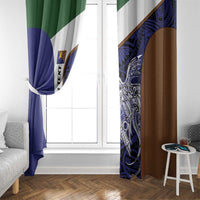 Personalised PNG Manus Province Window Curtain Bird of Paradise Tattoo Flag Motif LT9 - Polynesian Pride