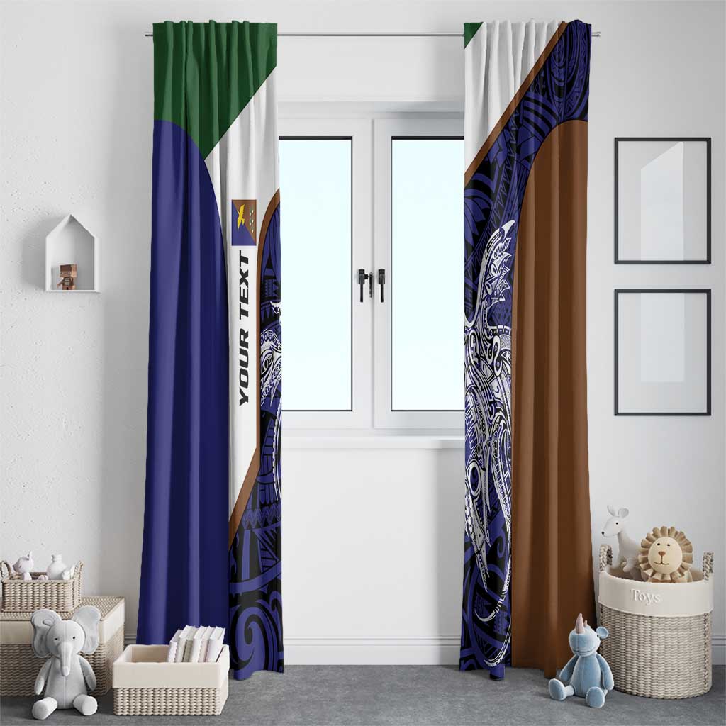 Personalised PNG Manus Province Window Curtain Bird of Paradise Tattoo Flag Motif LT9 - Polynesian Pride