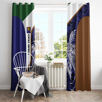 Personalised PNG Manus Province Window Curtain Bird of Paradise Tattoo Flag Motif LT9 - Polynesian Pride