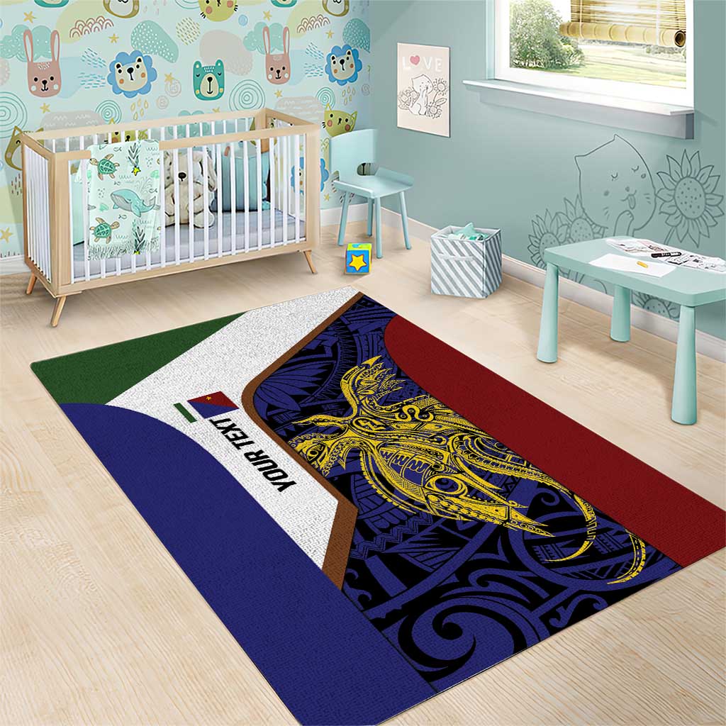 Personalised PNG Milne Bay Province Area Rug Bird of Paradise Tattoo Flag Motif LT9 - Polynesian Pride