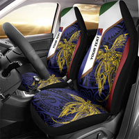 Personalised PNG Milne Bay Province Car Seat Cover Bird of Paradise Tattoo Flag Motif - Polynesian Pride