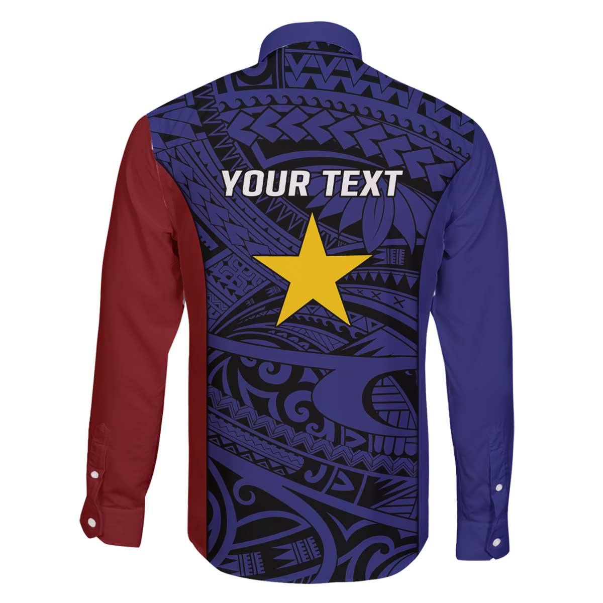 Personalised PNG Milne Bay Province Family Matching Off The Shoulder Long Sleeve Dress and Hawaiian Shirt Bird of Paradise Tattoo Flag Motif - Polynesian Pride