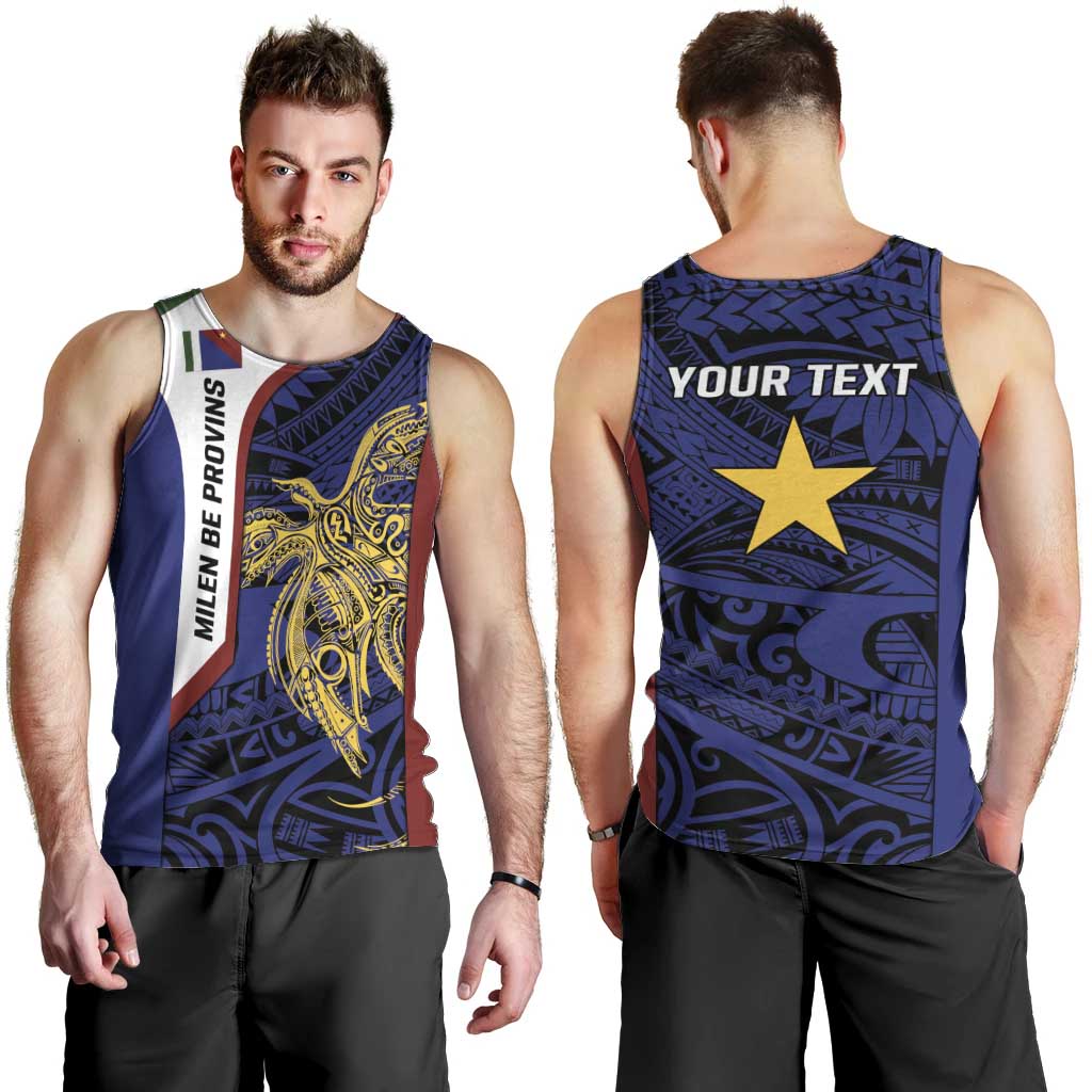 Personalised PNG Milne Bay Province Men Tank Top Bird of Paradise Tattoo Flag Motif LT9 - Polynesian Pride