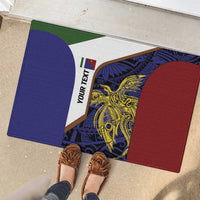 Personalised PNG Milne Bay Province Rubber Doormat Bird of Paradise Tattoo Flag Motif - Polynesian Pride