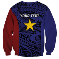 Personalised PNG Milne Bay Province Sweatshirt Bird of Paradise Tattoo Flag Motif - Polynesian Pride