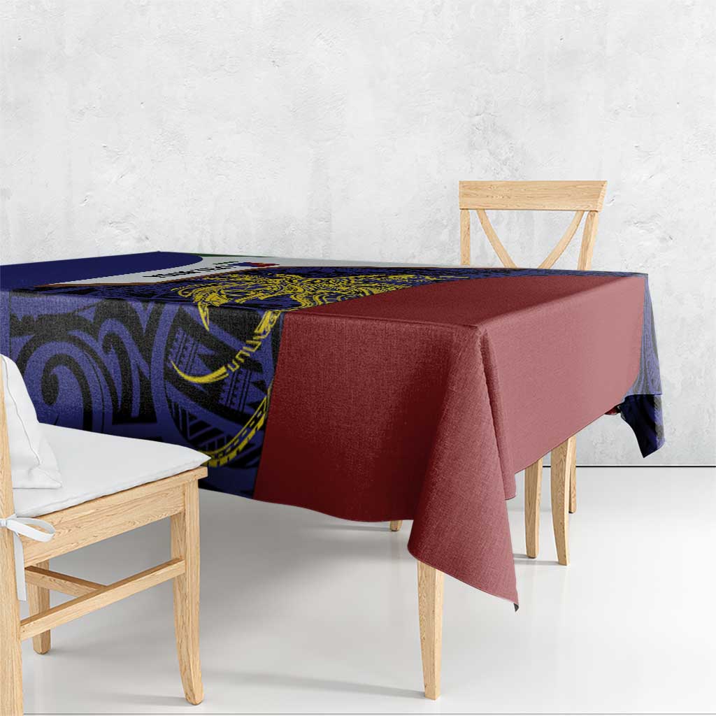 Personalised PNG Milne Bay Province Tablecloth Bird of Paradise Tattoo Flag Motif LT9 - Polynesian Pride