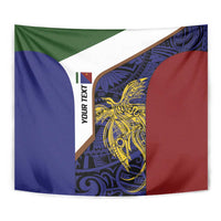 Personalised PNG Milne Bay Province Tapestry Bird of Paradise Tattoo Flag Motif - Polynesian Pride