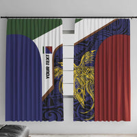 Personalised PNG Milne Bay Province Window Curtain Bird of Paradise Tattoo Flag Motif - Polynesian Pride