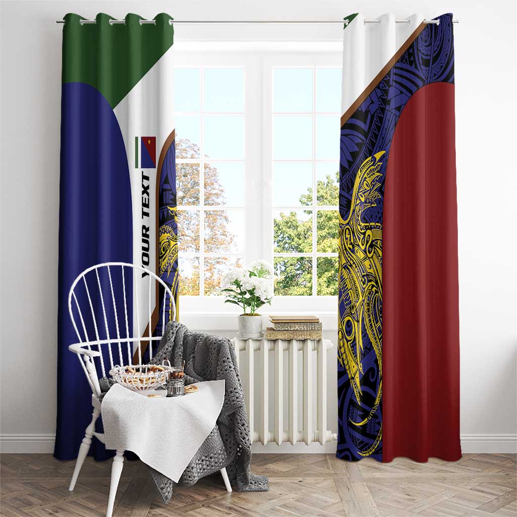 Personalised PNG Milne Bay Province Window Curtain Bird of Paradise Tattoo Flag Motif - Polynesian Pride