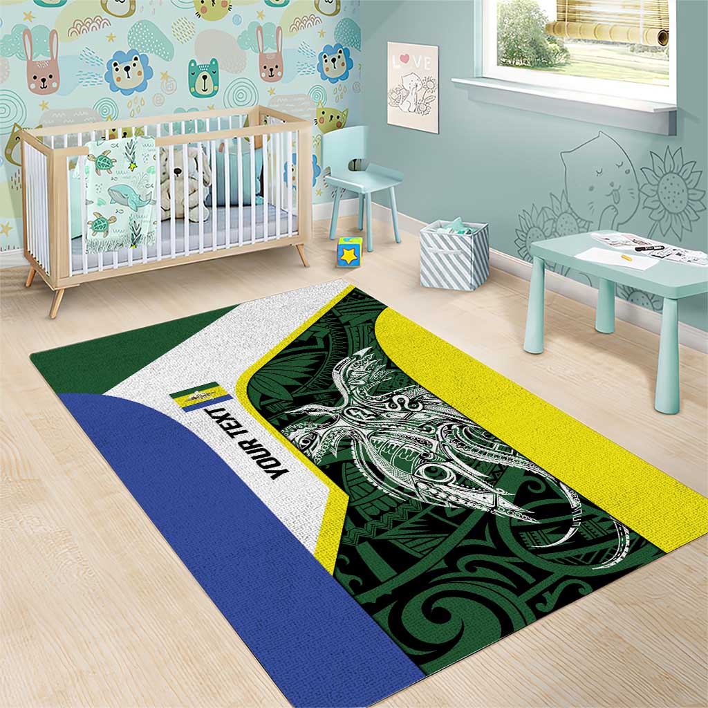 Personalised PNG Morobe Province Area Rug Bird of Paradise Tattoo Flag Motif LT9 - Polynesian Pride