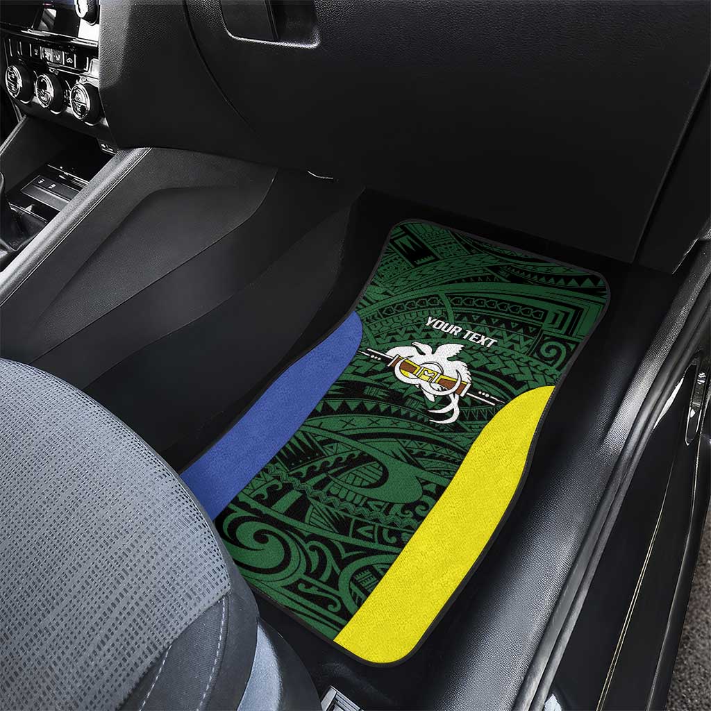 Personalised PNG Morobe Province Car Mats Bird of Paradise Tattoo Flag Motif LT9 - Polynesian Pride