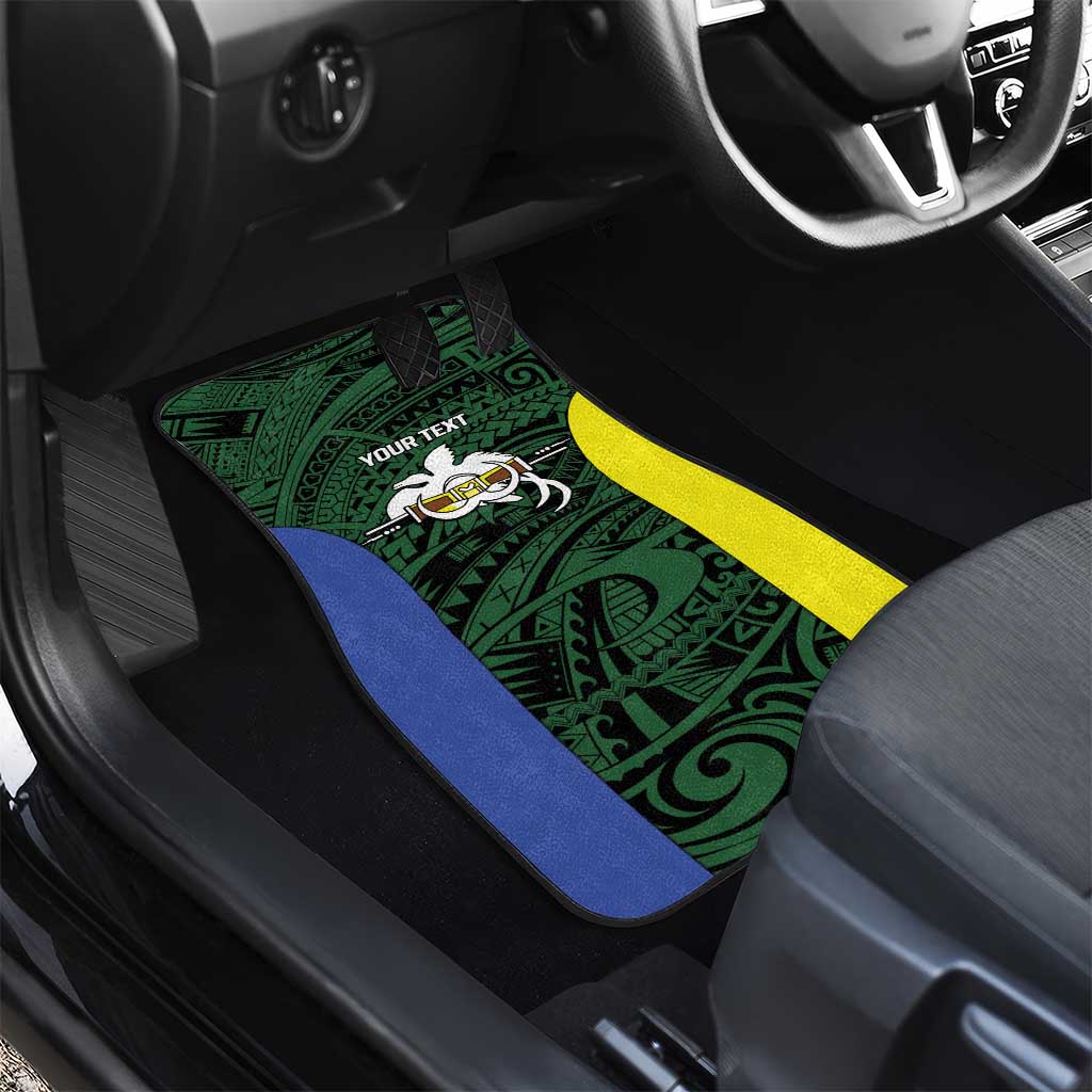 Personalised PNG Morobe Province Car Mats Bird of Paradise Tattoo Flag Motif LT9 - Polynesian Pride