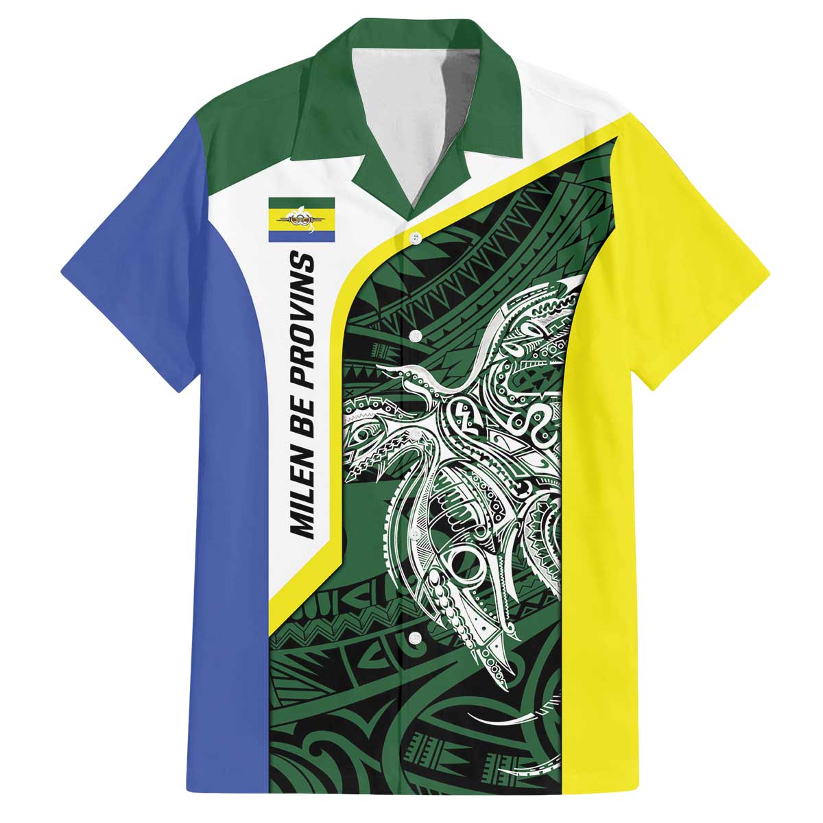 Personalised PNG Morobe Province Family Matching Off The Shoulder Long Sleeve Dress and Hawaiian Shirt Bird of Paradise Tattoo Flag Motif - Polynesian Pride