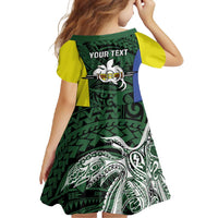 Personalised PNG Morobe Province Family Matching Off Shoulder Maxi Dress and Hawaiian Shirt Bird of Paradise Tattoo Flag Motif - Polynesian Pride