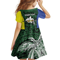 Personalised PNG Morobe Province Family Matching Off Shoulder Short Dress and Hawaiian Shirt Bird of Paradise Tattoo Flag Motif - Polynesian Pride