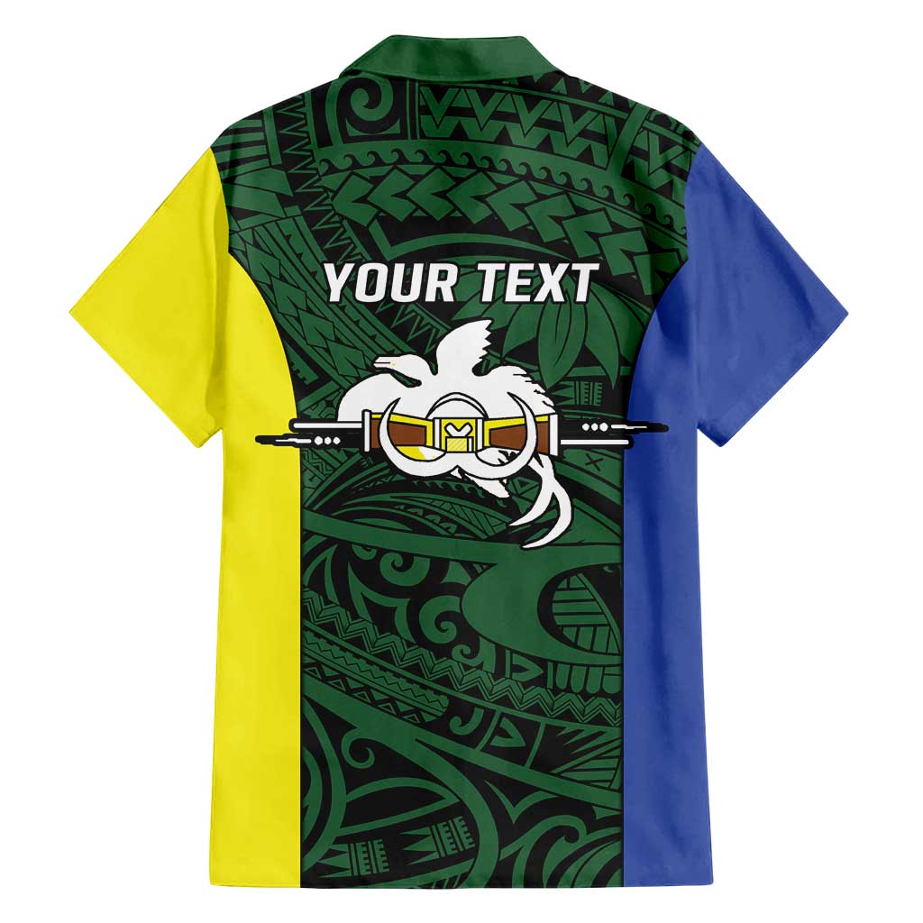 Personalised PNG Morobe Province Family Matching Puletasi and Hawaiian Shirt Bird of Paradise Tattoo Flag Motif - Polynesian Pride