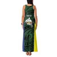 Personalised PNG Morobe Province Family Matching Tank Maxi Dress and Hawaiian Shirt Bird of Paradise Tattoo Flag Motif - Polynesian Pride