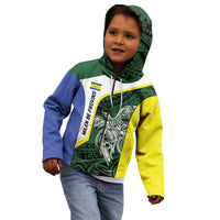 Personalised PNG Morobe Province Kid Hoodie Bird of Paradise Tattoo Flag Motif - Polynesian Pride