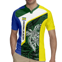 Personalised PNG Morobe Province Rugby Jersey Bird of Paradise Tattoo Flag Motif - Polynesian Pride
