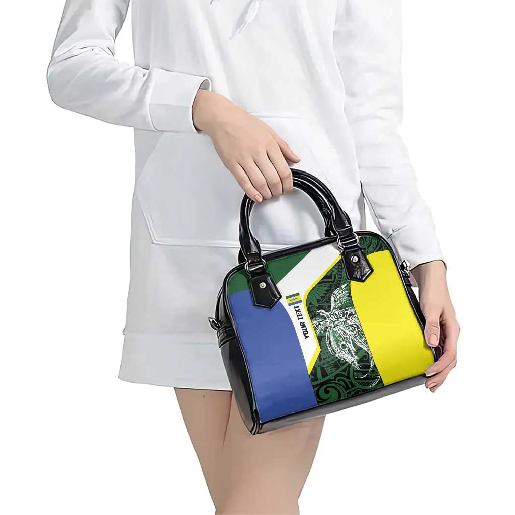 Personalised PNG Morobe Province Shoulder Handbag Bird of Paradise Tattoo Flag Motif - Polynesian Pride