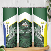 Personalised PNG Morobe Province Skinny Tumbler Bird of Paradise Tattoo Flag Motif LT9 - Polynesian Pride