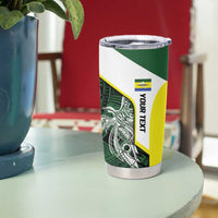 Personalised PNG Morobe Province Tumbler Cup Bird of Paradise Tattoo Flag Motif - Polynesian Pride