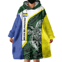 Personalised PNG Morobe Province Wearable Blanket Hoodie Bird of Paradise Tattoo Flag Motif - Polynesian Pride