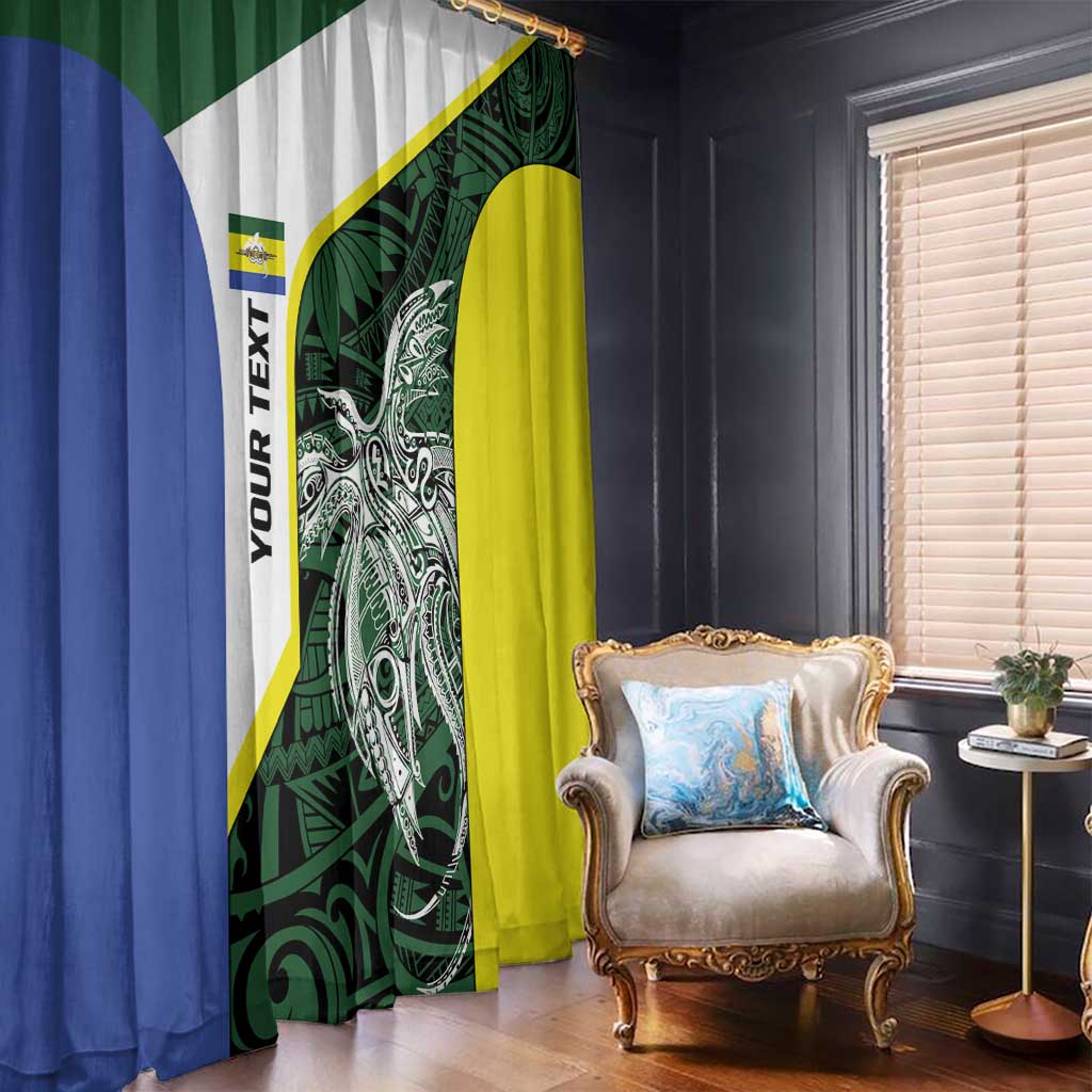 Personalised PNG Morobe Province Window Curtain Bird of Paradise Tattoo Flag Motif LT9 - Polynesian Pride