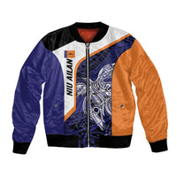 Personalised PNG New Ireland Bomber Jacket Bird of Paradise Tattoo Flag Motif - Polynesian Pride