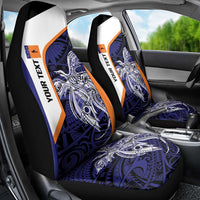Personalised PNG New Ireland Car Seat Cover Bird of Paradise Tattoo Flag Motif - Polynesian Pride