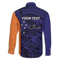 Personalised PNG New Ireland Family Matching Long Sleeve Bodycon Dress and Hawaiian Shirt Bird of Paradise Tattoo Flag Motif - Polynesian Pride