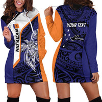 Personalised PNG New Ireland Hoodie Dress Bird of Paradise Tattoo Flag Motif - Polynesian Pride