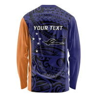 Personalised PNG New Ireland Long Sleeve Shirt Bird of Paradise Tattoo Flag Motif - Polynesian Pride