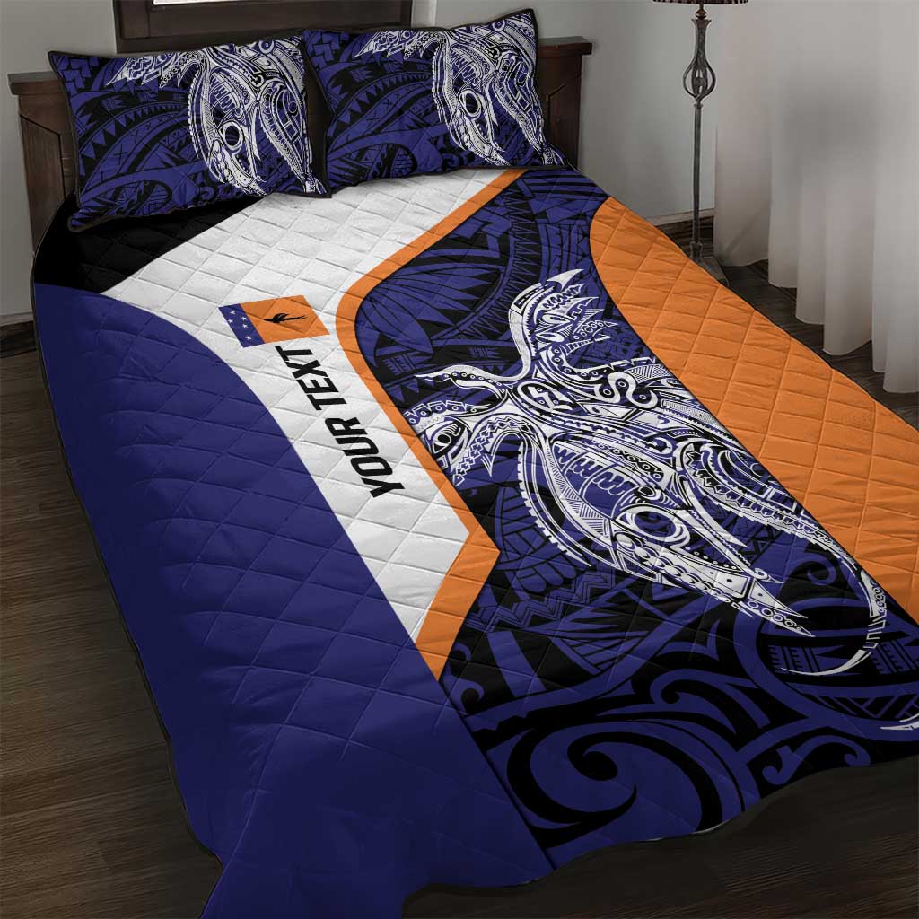 Personalised PNG New Ireland Quilt Bed Set Bird of Paradise Tattoo Flag Motif - Polynesian Pride