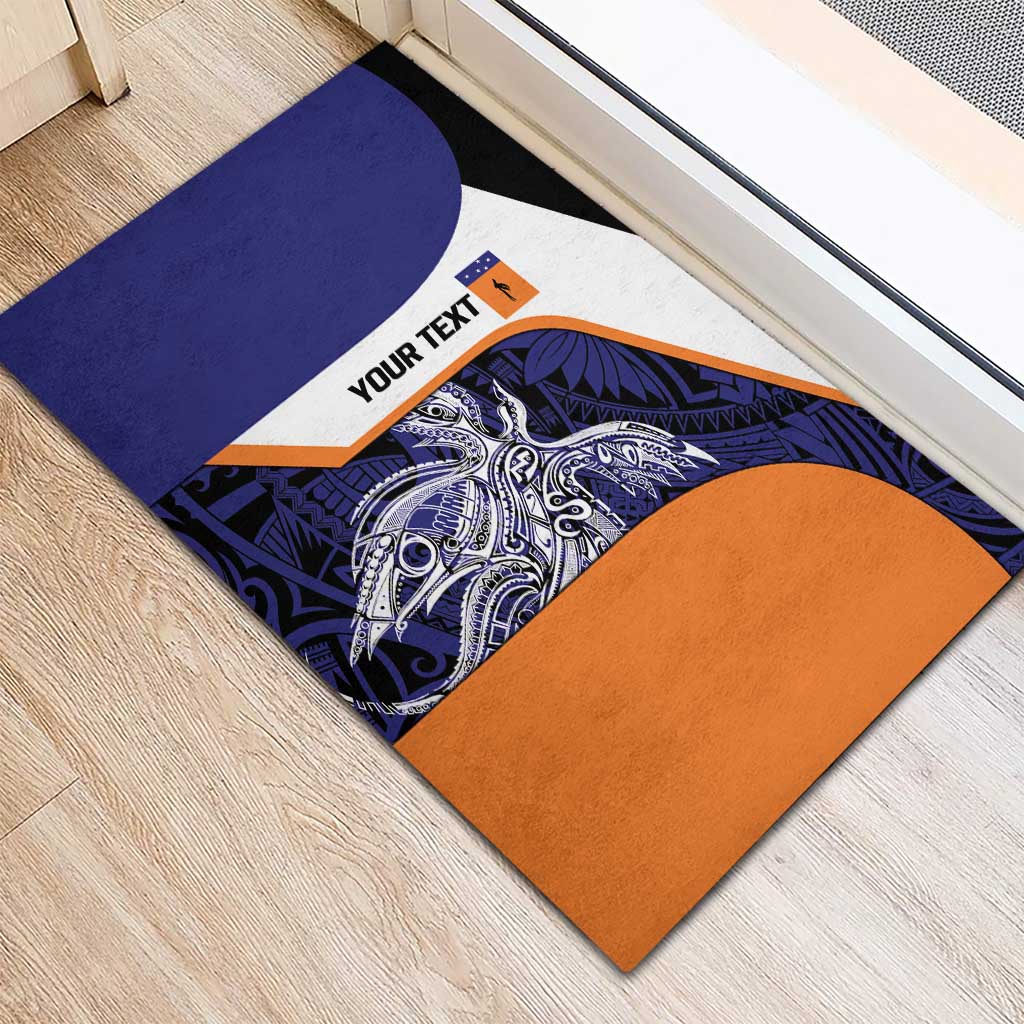 Personalised PNG New Ireland Rubber Doormat Bird of Paradise Tattoo Flag Motif - Polynesian Pride